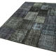 Handmade turkish overdyed 171 cm x 246 cm black patchwork rug