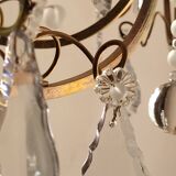 Lustre ancien en laiton et cristal