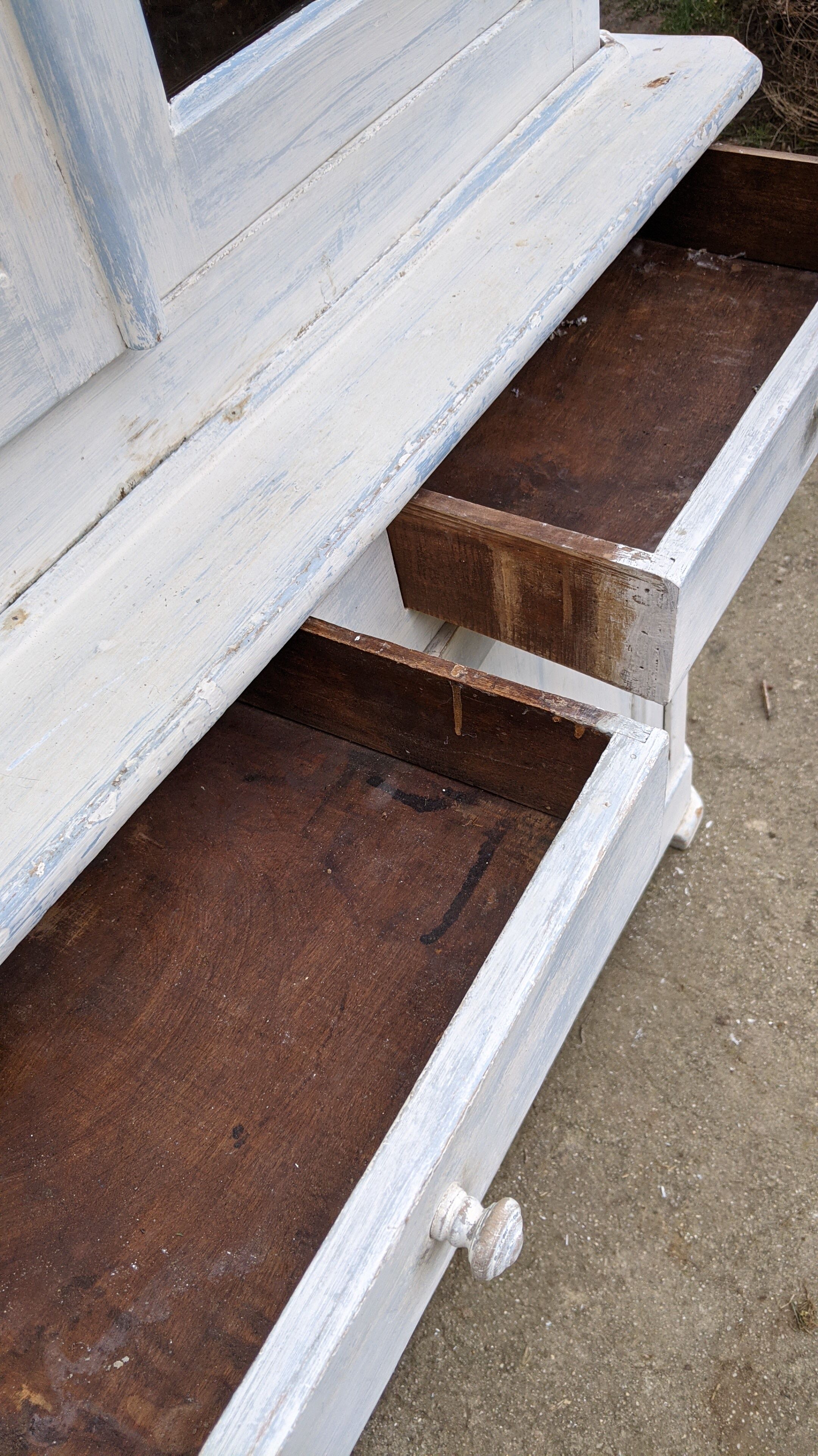 Old buffet two glass bodies