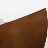 Pair of wood and glass wall lights from the 80s.