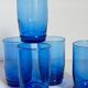 Cinq verres de verrier en verre soufflé vintages