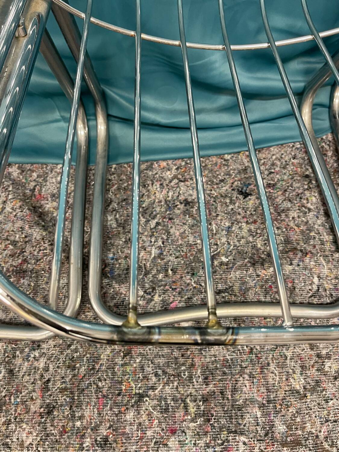 Set of 4 Gastone Rinaldi style chairs in chrome metal