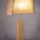 Brutalist lamp in elm and solid oak with a cord shade – 1980s