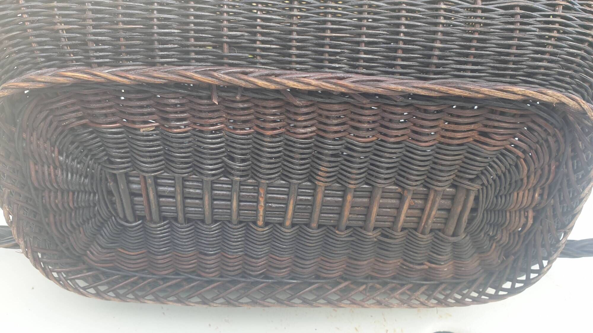 Old blackened Bressan wicker basket