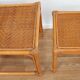 Pair of 70's vintage rattan tables