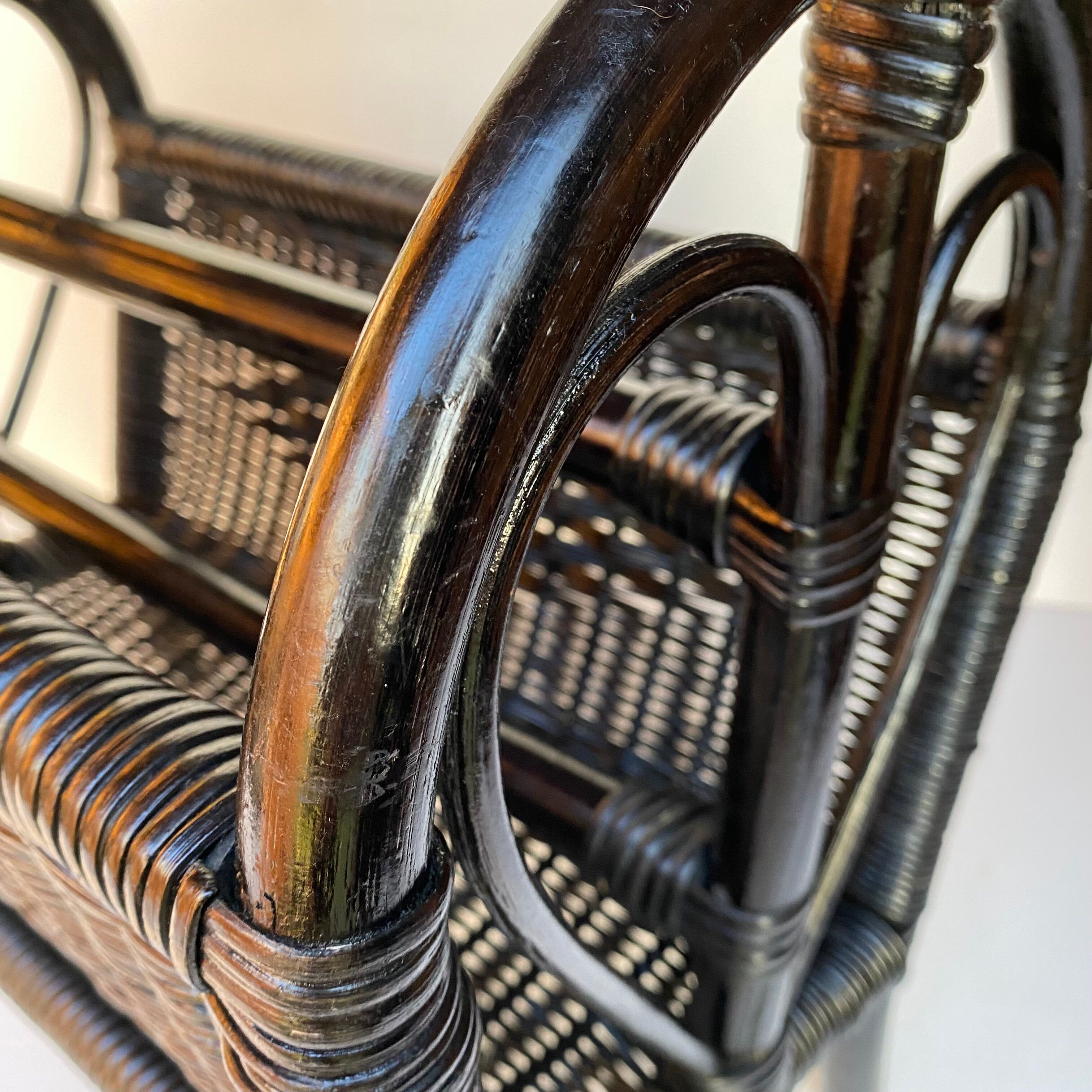 Vintage rattan magazine rack