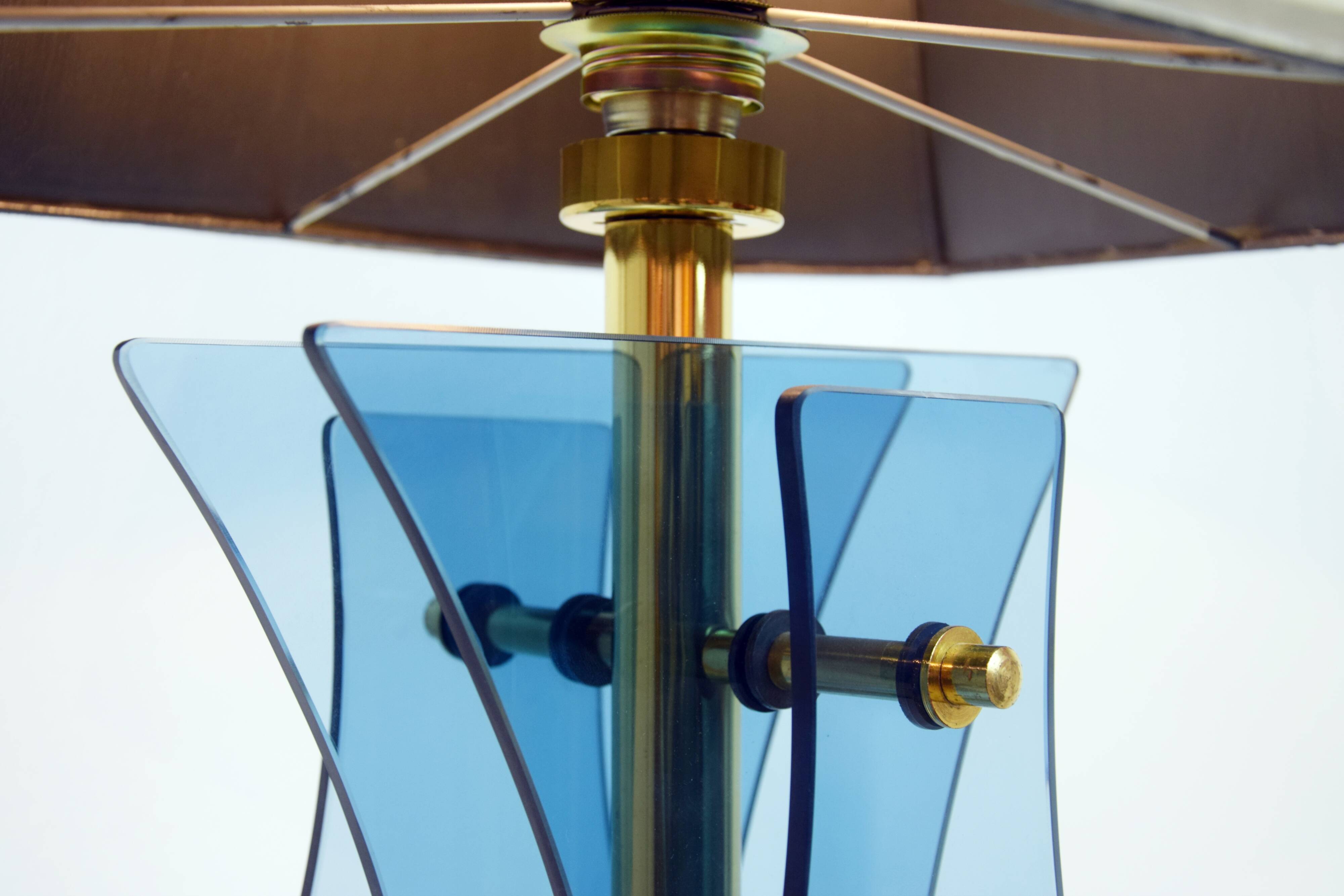 Lampe italienne, piètement en verre, années 60