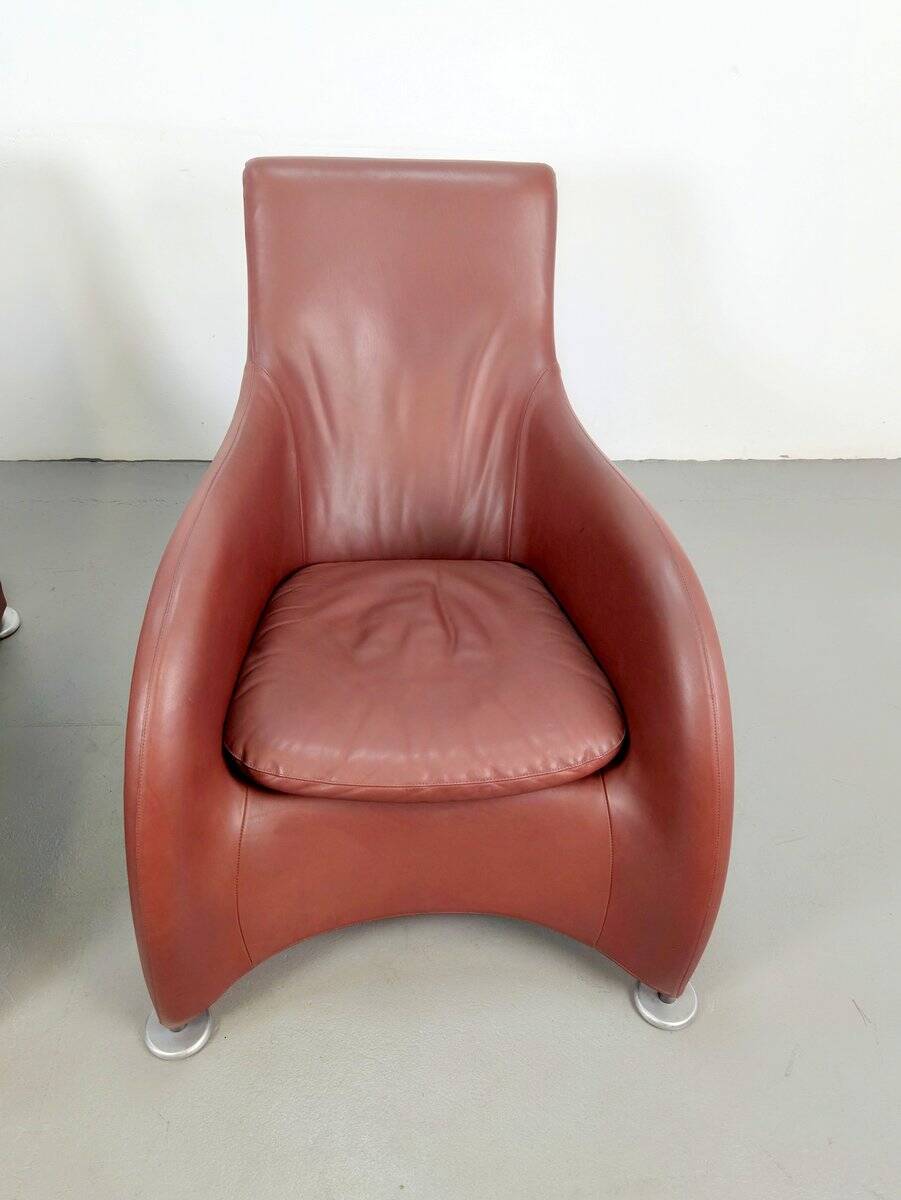 Loge Lounge Chairs in Leather by Gerard van den Berg for Montis, 1990s, Set of 2