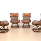 Italian Designer Mid Century Bamboo Armchairs, Set Of 4pcs.