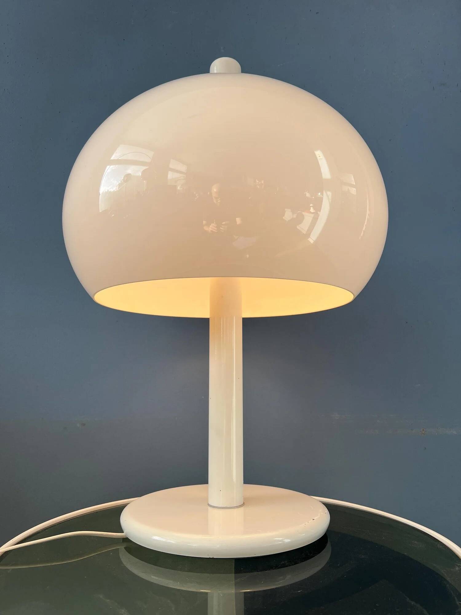 Lampe de table champignon vintage blanche Dijkstra style spatial