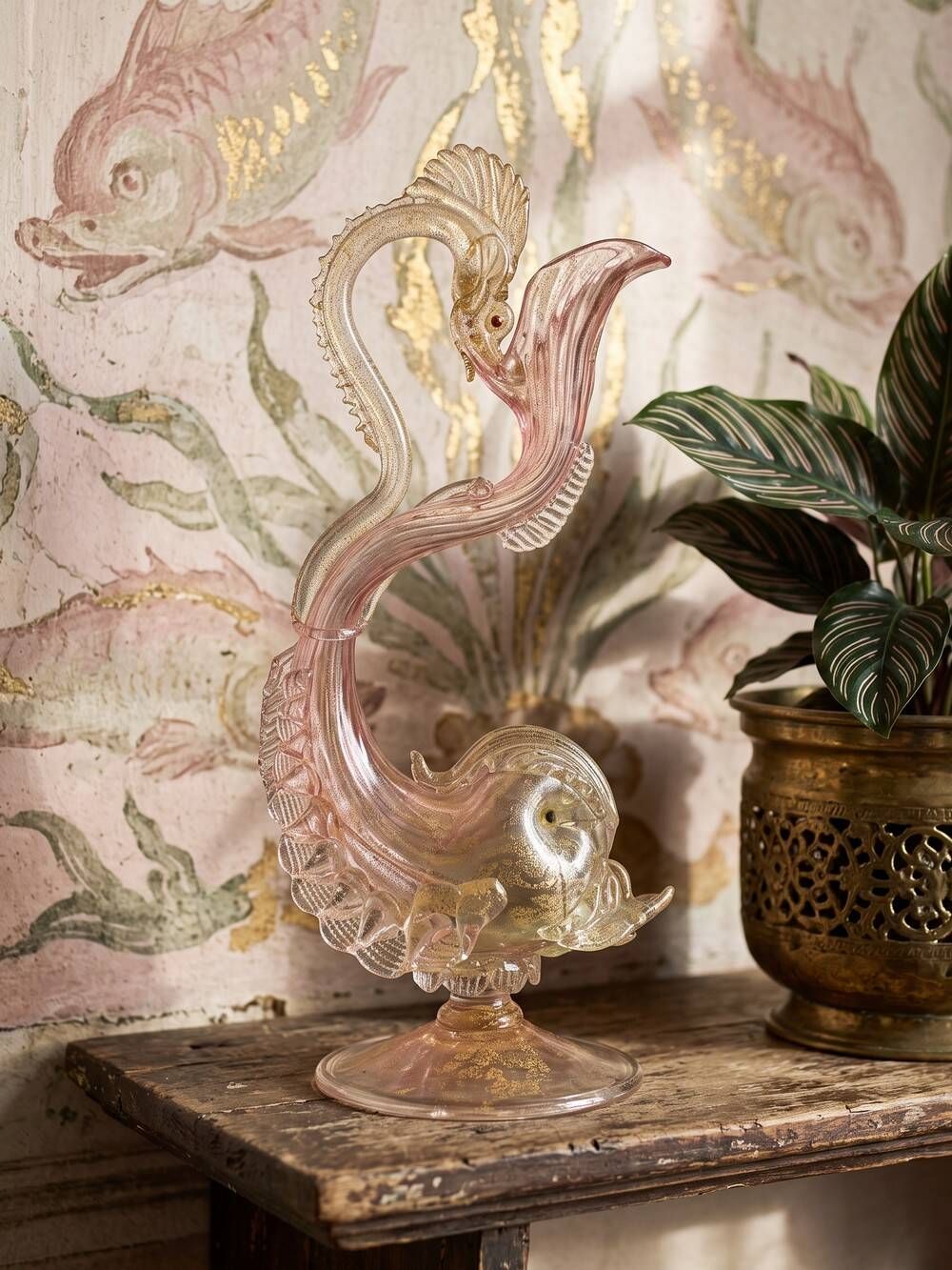 Dolphin ewer by Antonio Salviati in Murano glass, 19th century