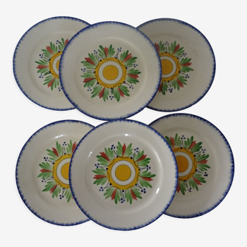 6 flat plates 520112 old earthenware Longchamp