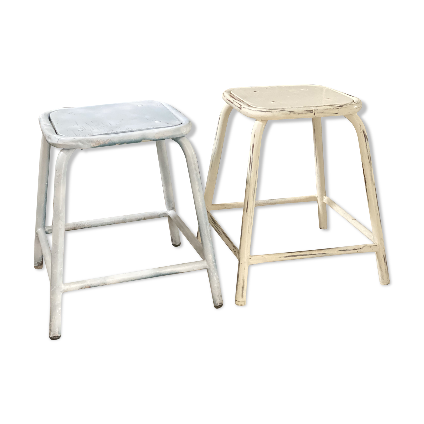Pair of industrial workshop stools