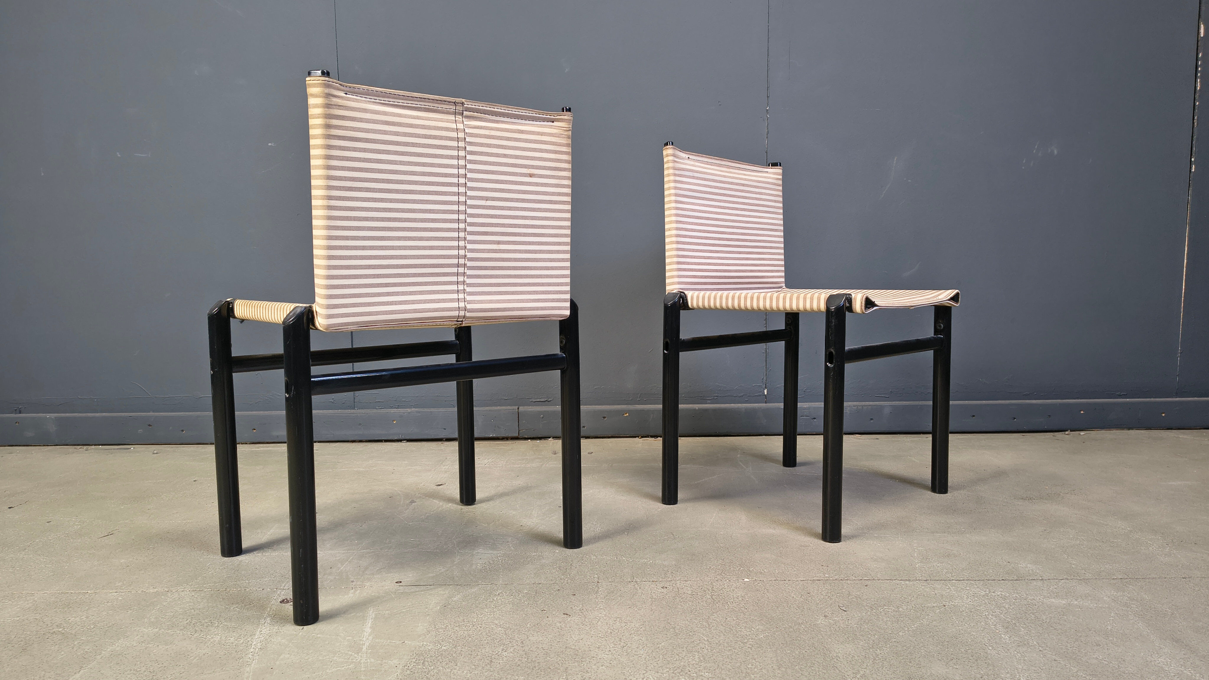Ensemble de 6 chaises de salle à manger "Mastro" par Afra et Tobia Scarpa pour Molteni, Italie, années 1980.