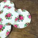 Set of 4 vintage-style pink floral plates (V2)
