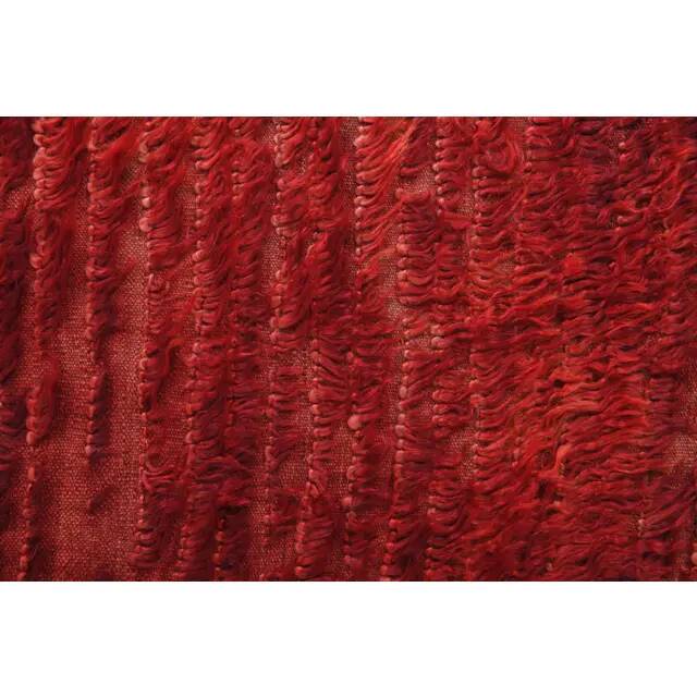 Vintage Turkish Hand-Knotted Wool Cotton Red Kilim Area Rug 94x144