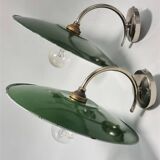 Pair of enamelled sheet metal wall lights