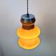 Suspension vintage en verre opalin orange design années 70