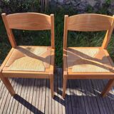 Renewed straw and elm chair
