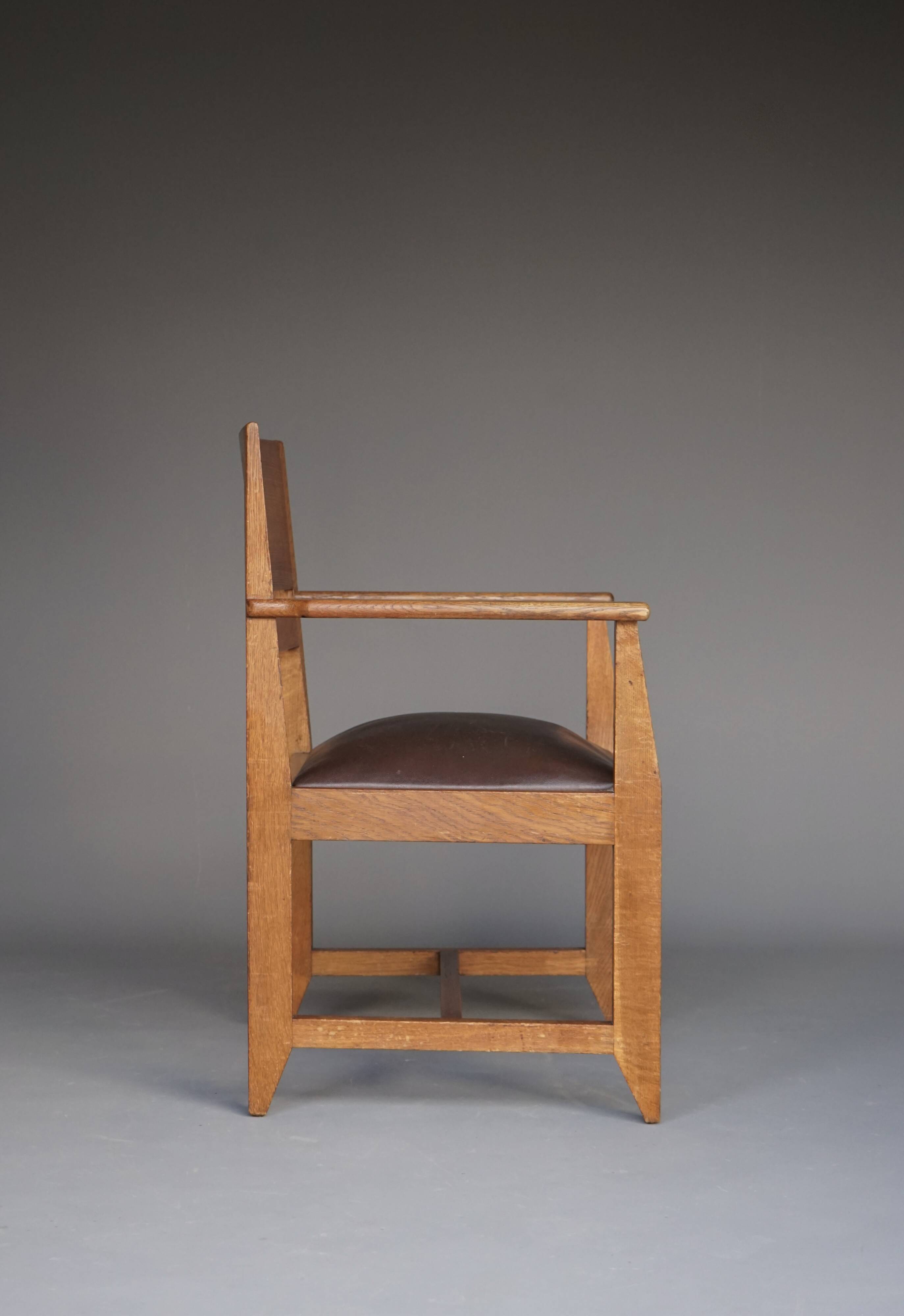 Oak Armchair by Henk Wouda for H. Pander & Zn., 1930s