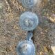 Large brutalist candlestick in handcrafted wrought iron