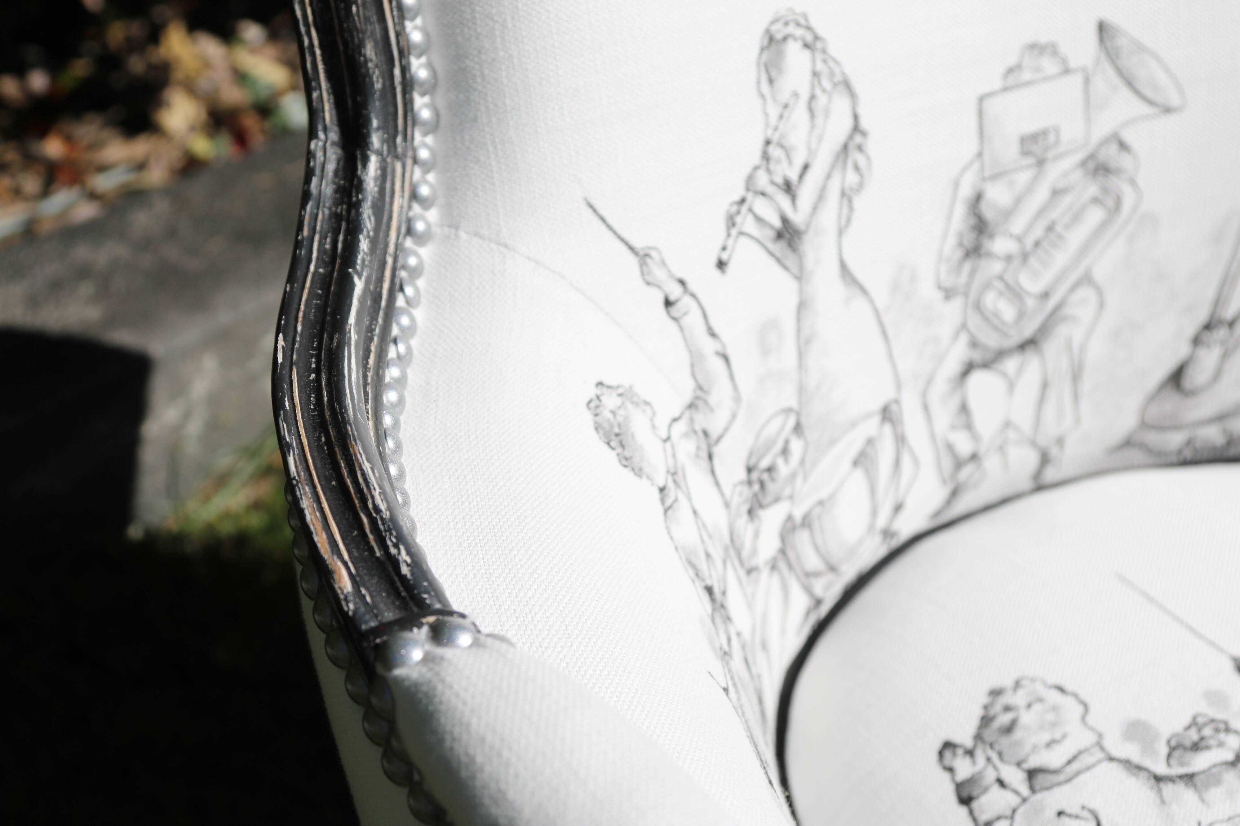 Louis XV style bergère revamped