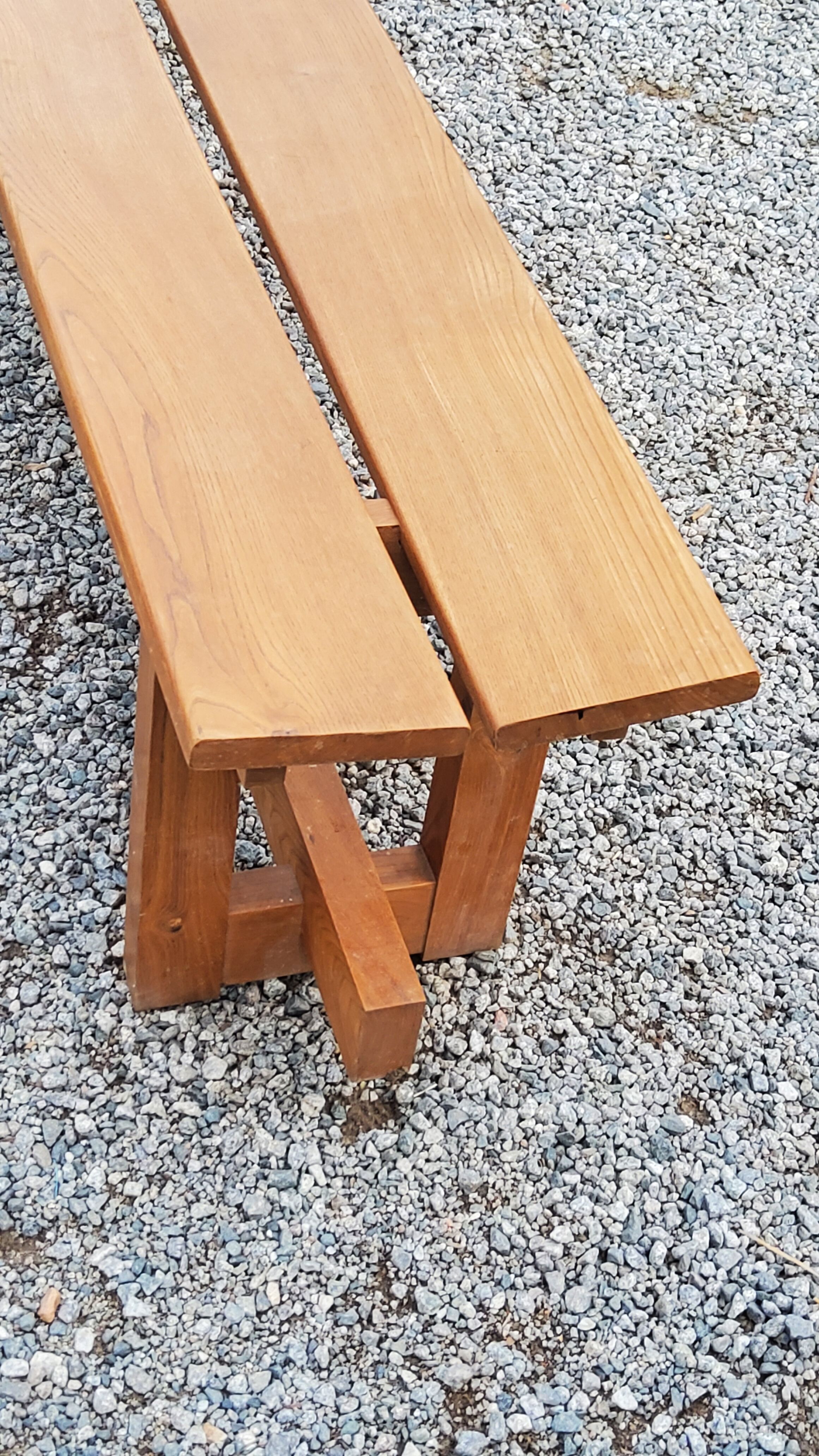 Solid elm bench from the 70s