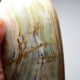 Vintage baluster vase in green striped onyx, Italy, mid-century.