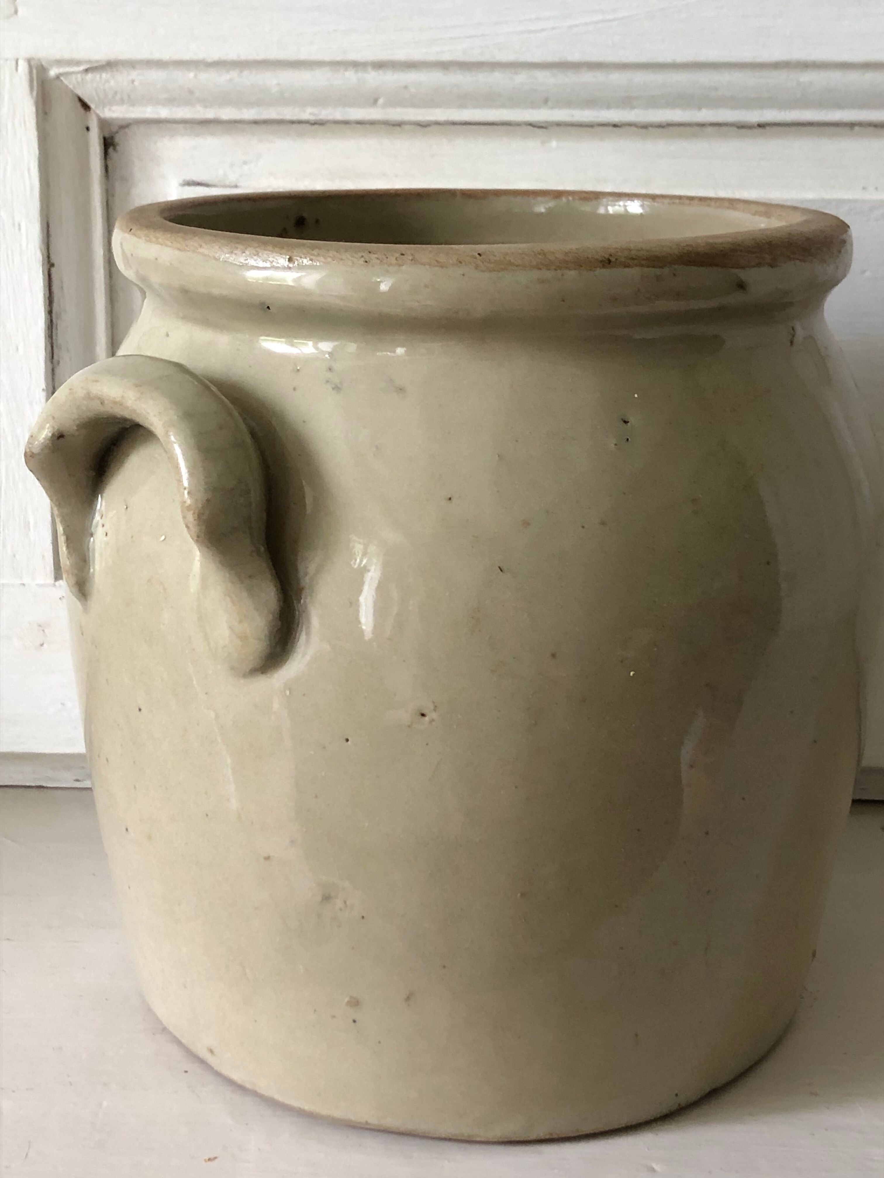 Eared stoneware pot