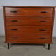 Teak chest of drawers and metal feet