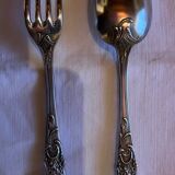 Pair of LXV style silver metal cutlery