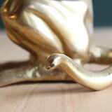 Vintage brass greyhound sitting dog from the 70s, height 25 cm