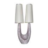 Large ceramic free figure lamp signed Le Vaucourt Vallauris