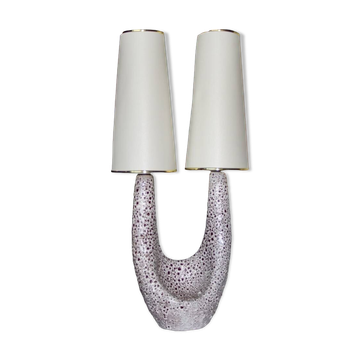 Large ceramic free figure lamp signed Le Vaucourt Vallauris