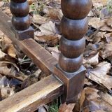 Turned wood drop leaf table