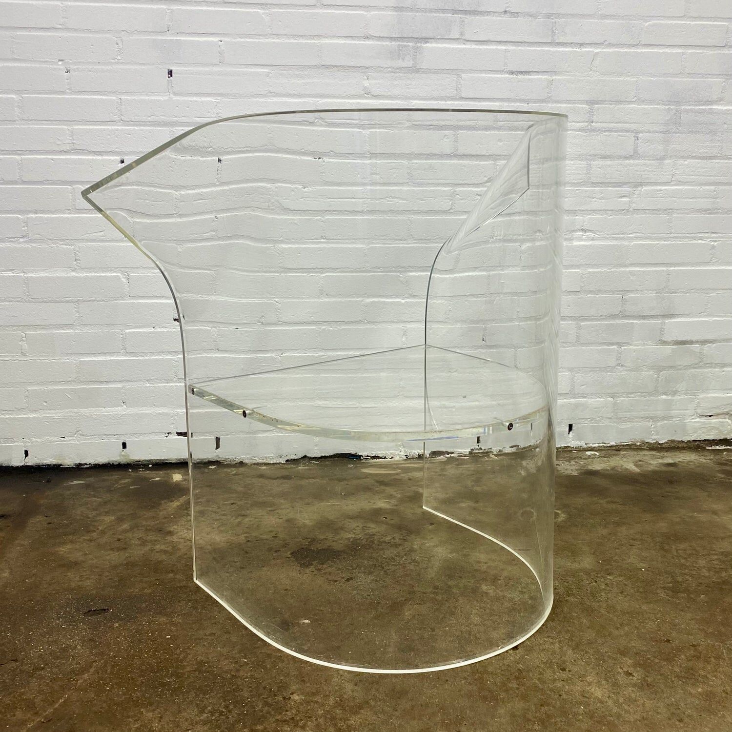 Fauteuil vintage en verre acrylique fabriqué par Charles Hollis Jones
