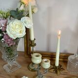 Onyx brass candle holders