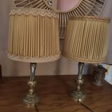 Pair of vintage brass bedside lamps
