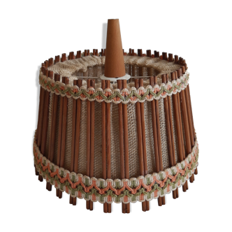 Vintage wood hanging lamp