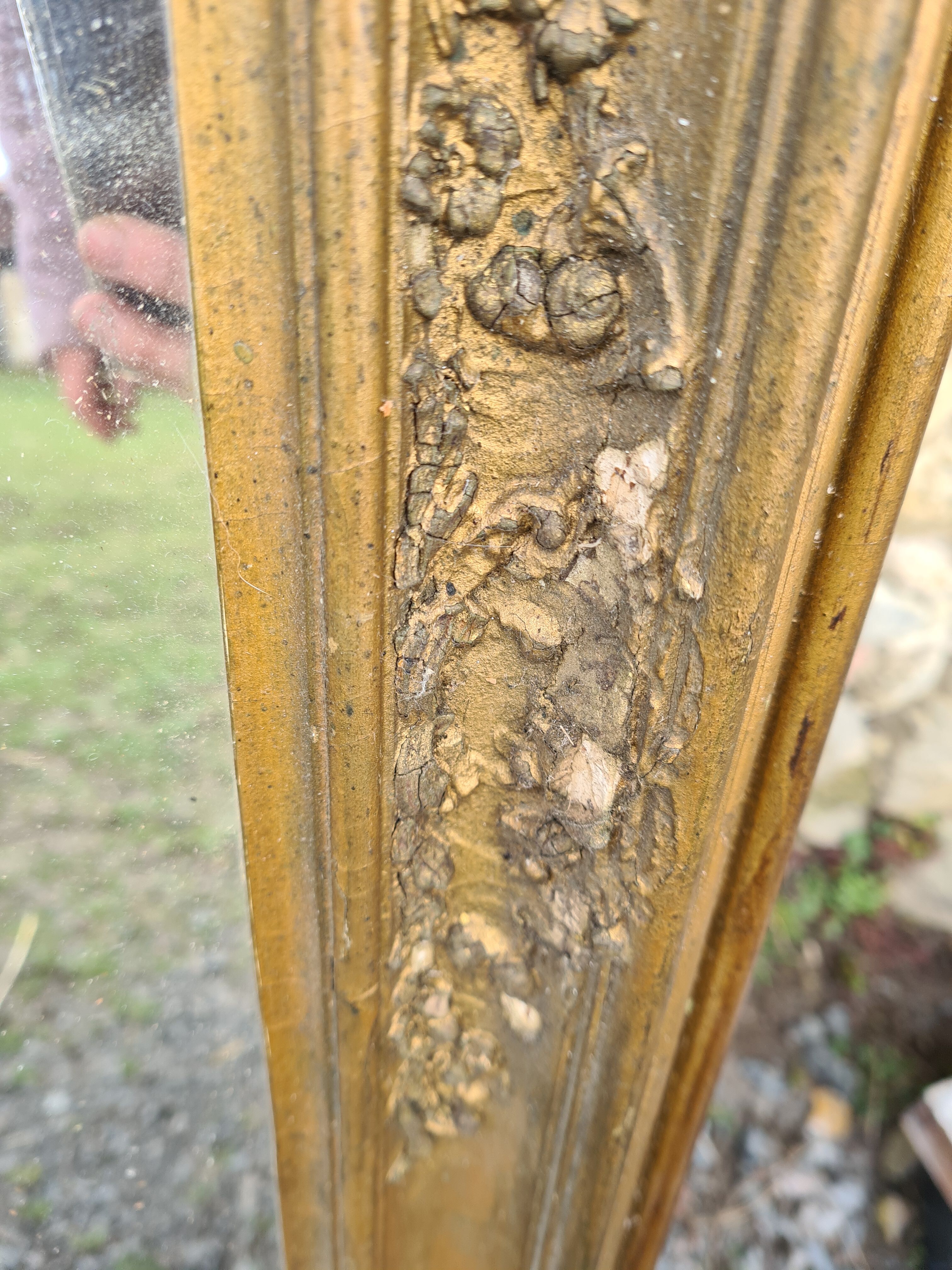 Old large-format mirror 88x133cm