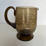 Art deco pitcher in smoked glass