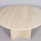 Italian travertine dining table, 1970s