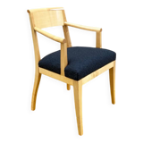 Fauteuil St James signé Philippe Hurel – sycomore massif & bouclette noire