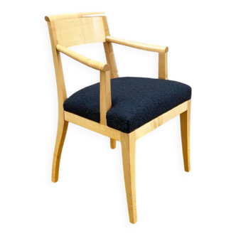 St James armchair by Philippe Hurel – solid sycamore & black bouclette