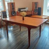 Teak dining room table with extensions by Jean Tricoire & Robert Vecchione - 1960s
