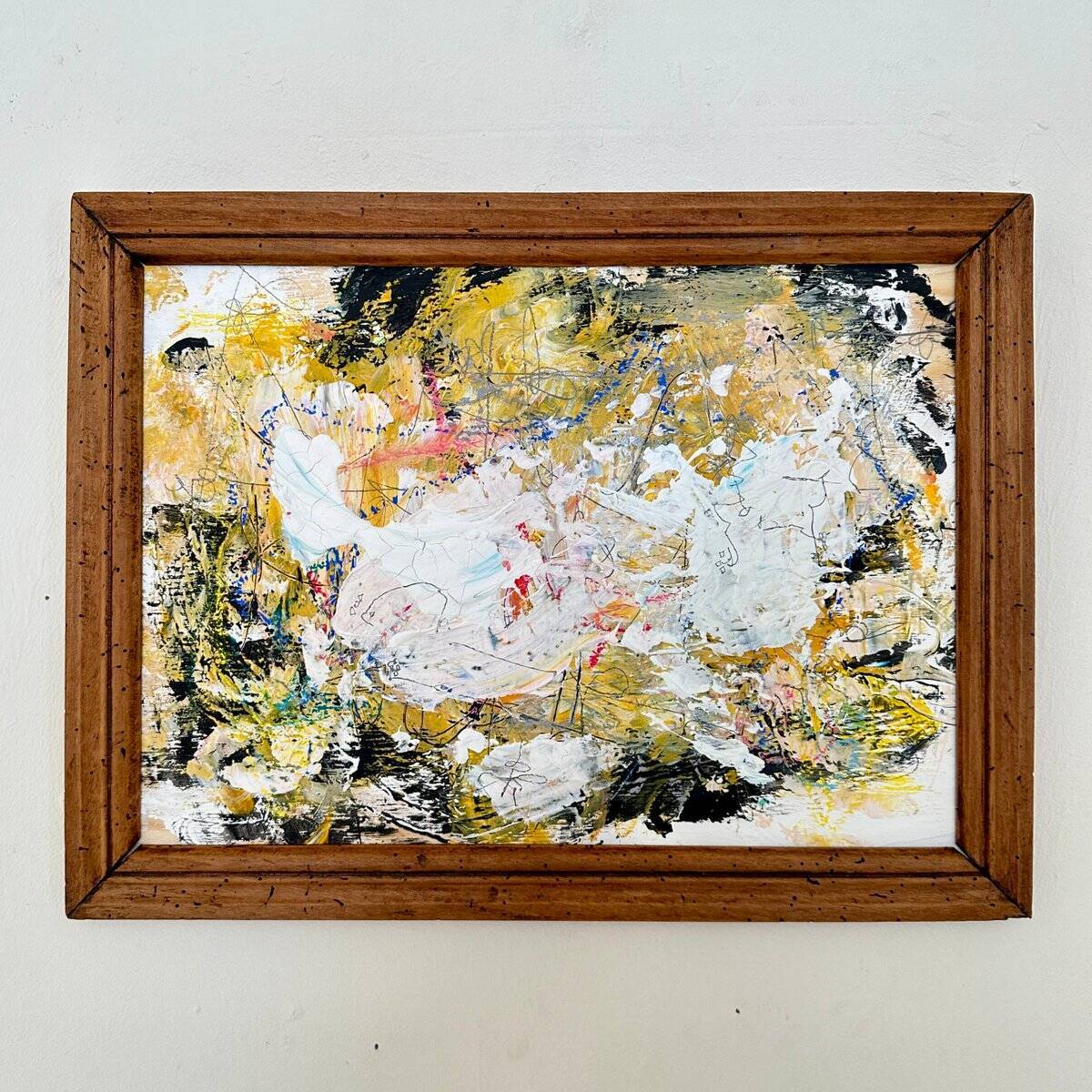 Felix Bachmann, Abstract Multicolored Composition, 2023, Mixed Media, Framed