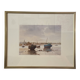 Marine print signed Noury - stranded boats - seaside spirit
