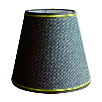 Conical lampshade in dark green tweed