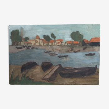 Peinture paysage bord de mer