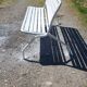 Iron and wood bench of the 50s foldable